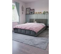 Home Discount Vida Designs Vanita Bed Frame Linen Fabric UKFR Storage Furniture in Dark Grey | Size: Double Home Discount Dark Grey Double