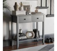 Home Discount Vida Designs Windsor 2 Drawer Console Table Side Table Storage Organizer 740 x 800 x 300 mm in Grey Home Discount Grey