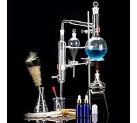 Home Distillation Kit: DIY Essential Oil & Homemade Wine Set, 100-2000ML Borosilicate Glass Chemistry Experiment Kit(1000ml Distillation Kit)