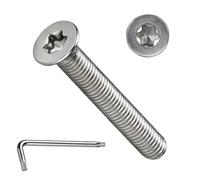 Home DIYer M4 Bolts 20Pcs M4 x 30mm Torx Countersunk Machine Screws, 304 Stainless Steel Fully Threaded Rust Proof Flat Head Screws for Furniture Wood DIY