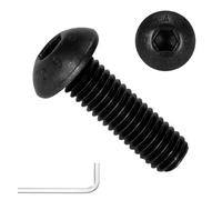 Home DIYer M5 Bolts M5 x 16mm Button Head Allen Socket Bolts, 20Pcs with 3mm Hex Key, High-Strength Black Oxide Carbon Steel, M4 Bolts Metric Fasteners for Automotive Construction Machinery DIY