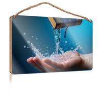 Home Door Hanging Water Flows from Knowledge Into Hands Bar Signs for Home Bar Room Accessories for Men(23X35CM)