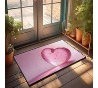 Home Door Mat A Pink Heart-Shaped Object With Water Droplets On It Doormat Country Decorations For Home Emo Room Decor(40X60CM)