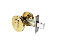 Home Door Single Cylinder Security Lock Deadbolt Zinc Alloy Safe Deadbolt Lock Door Handles Entrance Locker with Keys for 30-45 mm Thickness Bathroom Bedroom Wooden Steel Door (Gold)