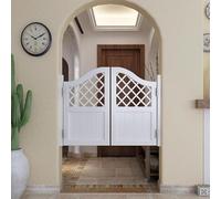 Home Double Swinging Doors, Hollow-Out Cafe Fence Doors for Doorway Bathroom, Door with Double Action Spring(White,W 140cm (55 1/8"))