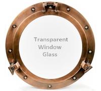Home Dress Antique Porthole Mirror & Window - Vintage Aluminium Ships Porthole Mirror | Decorative Wall Mounted Bathroom Window (Lite Copper, 17 inch)