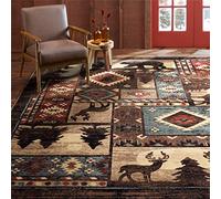 Home Dynamix Buffalo Bear Rustic Area Rug, Brown/Red, 7'10"x10'5"