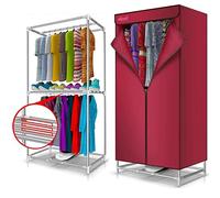 Home Electric Clothes Dryer, Heated Airer with Cover, 900W, Large Capacity 20kg Double Layer Stainless Steel Energy-Efficient (Color : Burgundy, Size : Middle 3 tube)