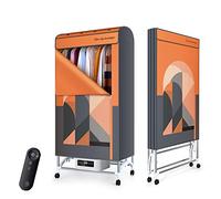 Home Electric Clothes Drying Rack 2600W Large Capacity 50Kg 2-Stainless Steel Energy-Efficient Indoor Wet Laundry Warm Heating Air Drying Wardrobe with Remote Control,for Apartment Home Dorms
