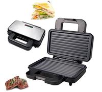 Home Electric Steak Grill Maker, 1000W Double-sided Heating Sandwich Making Machine with Non-Stick Plates, LED Indicator Light, Breakfast Machine for Chicken Steak, Panini, Grilled Fish, BBQ