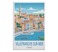 Home Entertainment, Villefranche Sur Mer France,Adults 1000 Piece Jigsaw Puzzle- Christmas,52x38,paper puzzle ,AA-1463