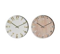 Home ESPRIT 2 x White Gold Silver PVC Wall Clock 30x4x30cm