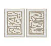 Home ESPRIT Abstract Scandinavian White Beige Picture 52.5 x 2.5 x 72.5 cm (2 Units)