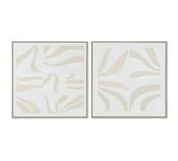 Home ESPRIT Abstract Scandinavian White Beige Picture 83 x 4.5 x 83 cm (2 Units)