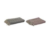 Home ESPRIT Blanket White Black Red Cotton (2 Units)