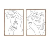 Home ESPRIT Canvas Scandinavian Woman 60 x 2.5 x 80 cm (2 Units)