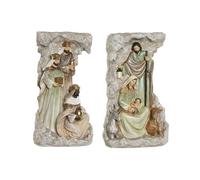 Home ESPRIT Christmas Nativity Scene Multi-Coloured Resin 19.5 x 11 x 31.5 cm (Pack of 2)