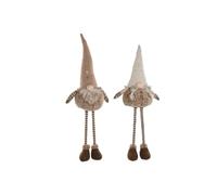 Home ESPRIT Christmas Ornament Brown Beige Gnome 30 x 18 x 65 cm (Pack of 2)