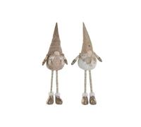 Home ESPRIT Christmas Ornament White Beige Gnome 30 x 20 x 58 cm (Pack of 2)