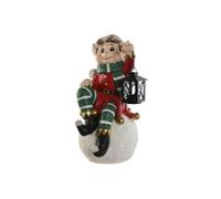 Home ESPRIT Christmas Ornament White Black Red Green Elf 26 x 26 x 42 cm