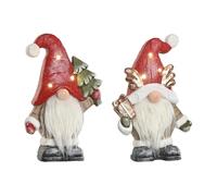 Home ESPRIT Christmas Ornament White Red Gnome 25 x 11.5 x 38 cm (2 Units)