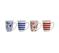 Home ESPRIT Cup with Filter for Infusions Blue Red Stainless Steel Porcelain 380 ml (4 Units)