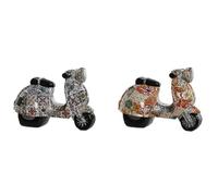 Home ESPRIT Decorative Figure Multicolor Mediterranean Scooter 14 x 8 x 11 cm (2 Units)