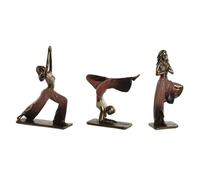 Home ESPRIT Decorative Figure Rose Gold Yoga Scandi 19 x 6 x 26 cm (3 Units)