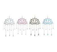 Home ESPRIT Hanging Decoration Blue White Grey Pink Iron Oriental Lotus Flower (4 Units)