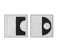 Home ESPRIT Modern Abstract Black White Picture 60 x 6.5 x 60 cm (2 Units)