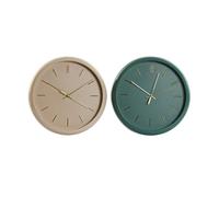 Home ESPRIT Modern Wall Clock PVC Green Pink 30 x 4 x 30 cm (Pack of 2)