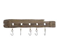 Home ESPRIT Natural Metal Paulonia Wood Wall Coat Rack 99 x 3 x 31 cm