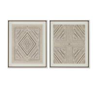 Home ESPRIT Natural White Boho Canvas 50 x 3.8 x 60 cm (2 Units)
