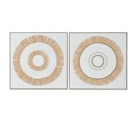 Home ESPRIT Natural White Boho Canvas 92 x 4.5 x 92 cm (2 Units)