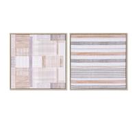 Home ESPRIT Picture Brown Beige Polystyrene Urban Canvas 52.5 x 2.8 x 52.5 cm (2 Units)