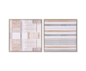 Home ESPRIT Picture Brown Beige Polystyrene Urban Canvas 52.5 x 2.8 x 52.5 cm (2 Units)