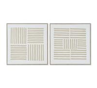 Home ESPRIT Scandinavian Beige White Picture 83 x 4.5 x 83 cm (2 Units)