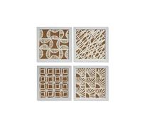 Home ESPRIT Set of 4 Modern Paintings 22 x 2 x 22 cm (4 Pieces)