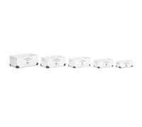 Home ESPRIT Set of Decorative Boxes Sanderford White Spruce Wood 35 x 22 x 15 cm 5 Pieces