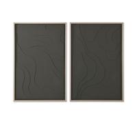 Home ESPRIT Square Green Beige Dark Grey Polystyrene Wood MDF Abstract Scandinavian (2 Units)