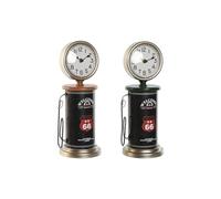 Home ESPRIT Table Clock Black Green Orange Metal Polypropylene Vintage 13 x 13 x 35 cm (2 Units)