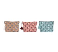 Home ESPRIT Travel Toiletry Bag Brown Turquoise Coral 25 x 5 x 20 cm (3 Units)