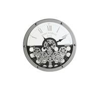 Home ESPRIT Wall Clock Black Silver Metal Glass Gears 52 x 8.5 x 52 cm