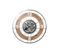 Home ESPRIT Wall Clock Silver Natural Glass Iron Vintage 90 x 9.5 x 90 cm