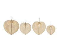 Home ESPRIT Wall Decoration Light Brown Natural Tropical Fan (4 Pieces)