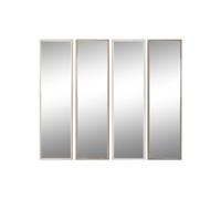 Home ESPRIT Wall Mirror White Brown Beige Grey Glass Polystyrene 33.2 x 3 x 125 cm (4 Units)