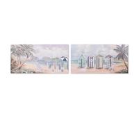 Home ESPRIT Wall Picture Beach Mediterranean 120 x 3 x 60 cm (Pack of 2)