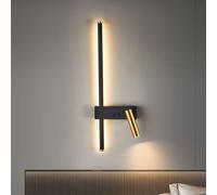 Home Essentials，Black LED Wall Sconce Rotating Spotlight Bedside Reading Lamp - Adjustable Wall Light for Bedroom Living Room and Home Decor