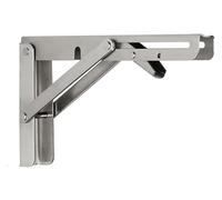 Home Essentials，Heavy-Duty Floating Shelf Brackets - 2pcs Folding Stainless Steel Triangle Support Frame (500x170mm) - Wall Mounted Klappkonsole for S