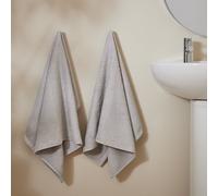 Home Essentials Plain 2 Pack Hand Towels - Grey